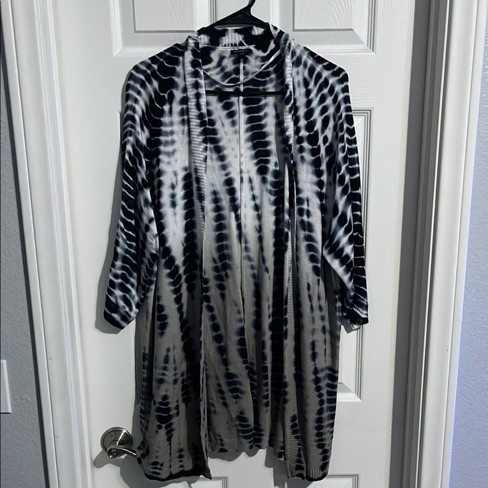 Chic Tie-Dye Open Cardigan